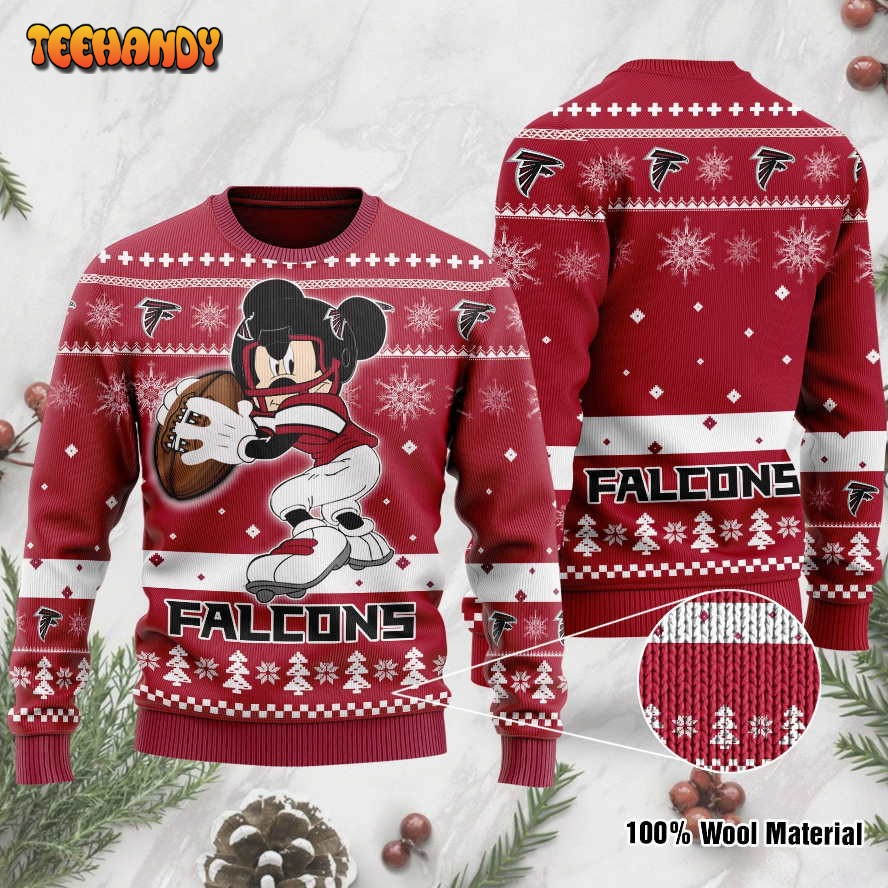 Atlanta Falcons Mickey Mouse Funny Ugly Christmas Sweater, Ugly Sweater