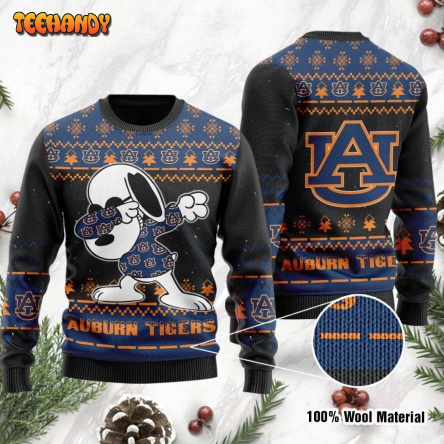 Auburn Tigers Snoopy Dabbing Holiday Party Ugly Christmas Sweater