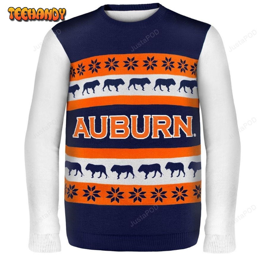 Auburn Wordmark NCAA Ugly Christmas Sweater All Over Print Sweatshirt