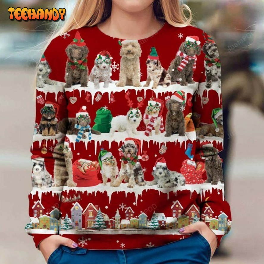 Aussiedoodle Snow Christmas Ugly Sweater, Ugly Sweater, Christmas Sweaters