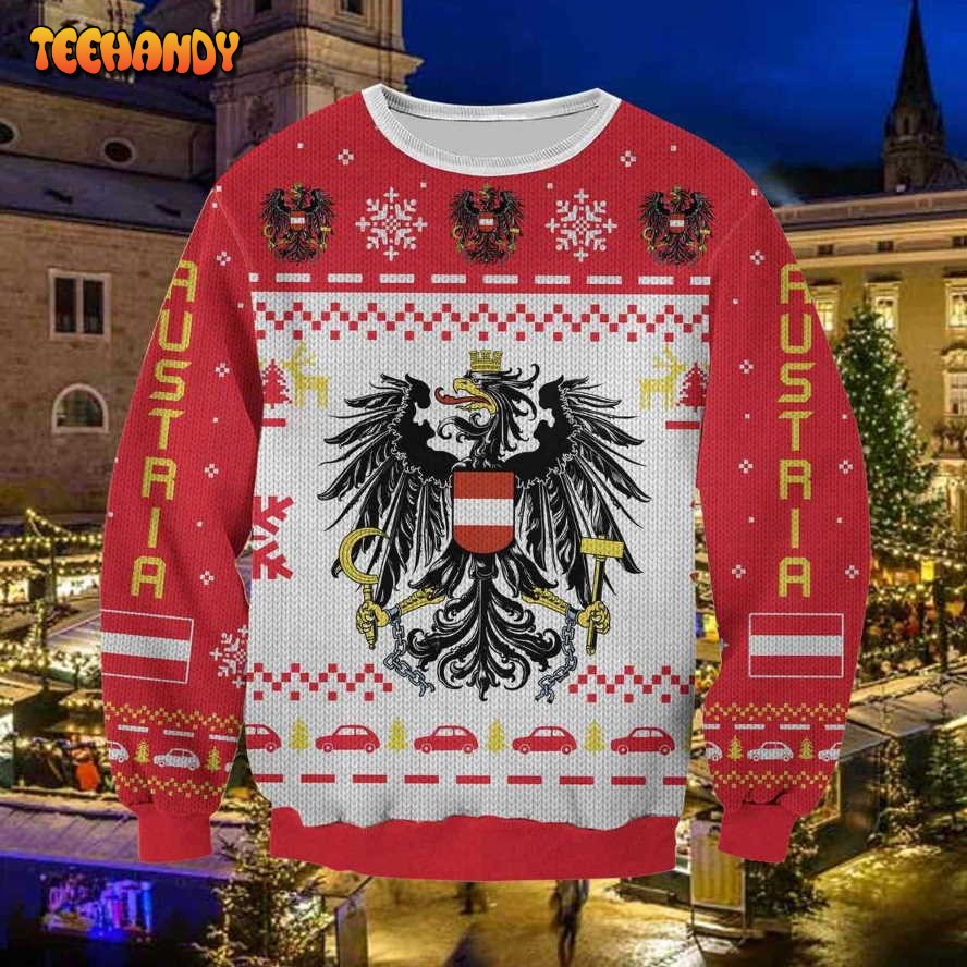 Austria 3D All Over Print Ugly Christmas Sweater, Ugly Sweater