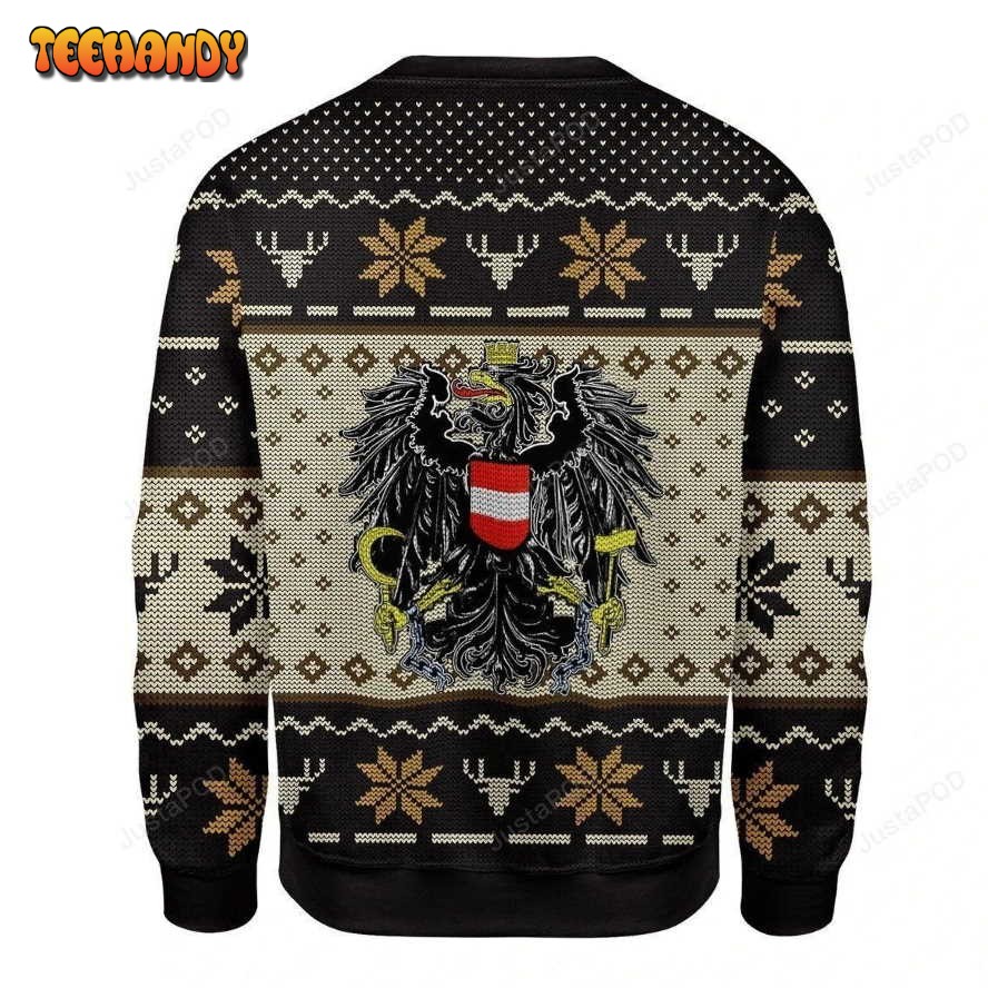 Austria Coat of Arms Ugly Christmas Sweater, All Over Print Sweatshirt
