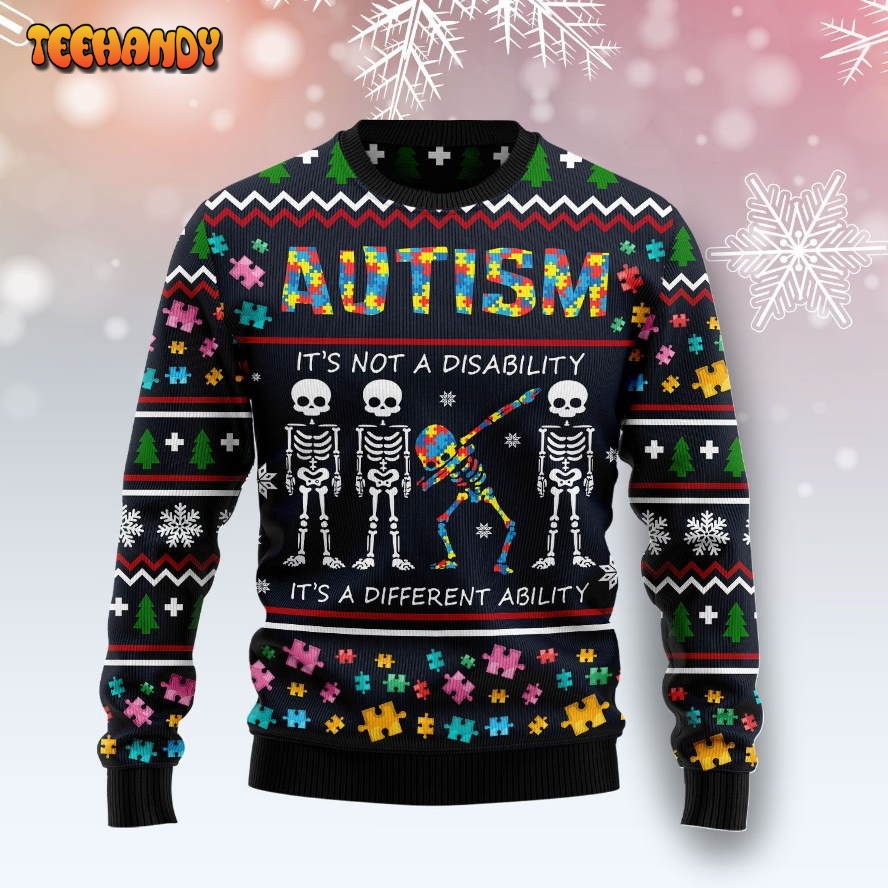 Autism Different Ugly Christmas Sweater, All Over Print Sweatshirt