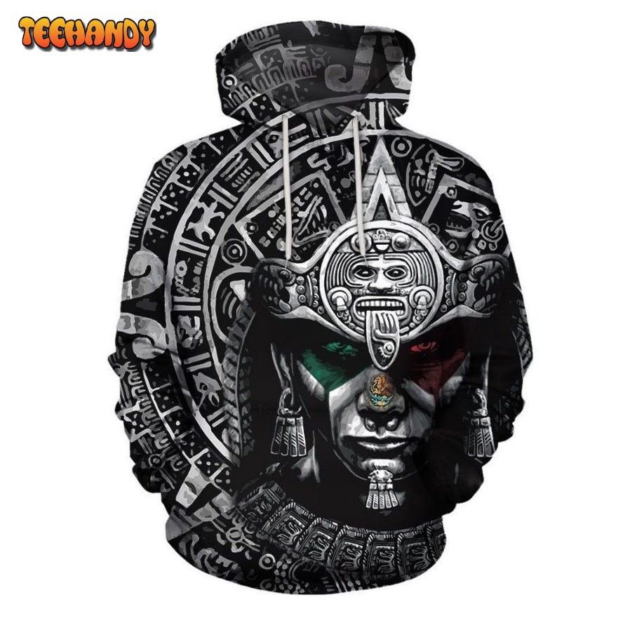 Aztec Warrior Mexican 3D Hoodie All Over Printed Hoodie