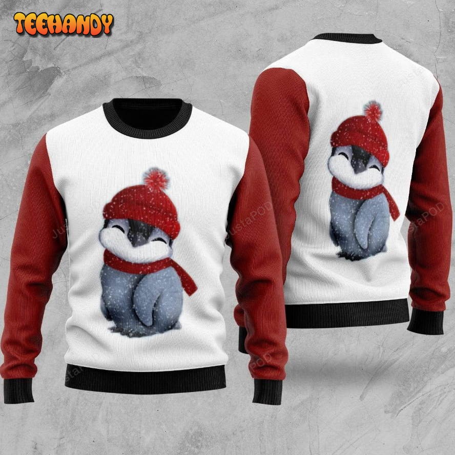 Baby Penguin Ugly Christmas Sweater, All Over Print Sweatshirt, Ugly Sweater
