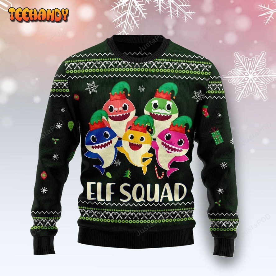 Baby Shark Elf Ugly Christmas Sweater, Ugly Sweater, Christmas Sweaters