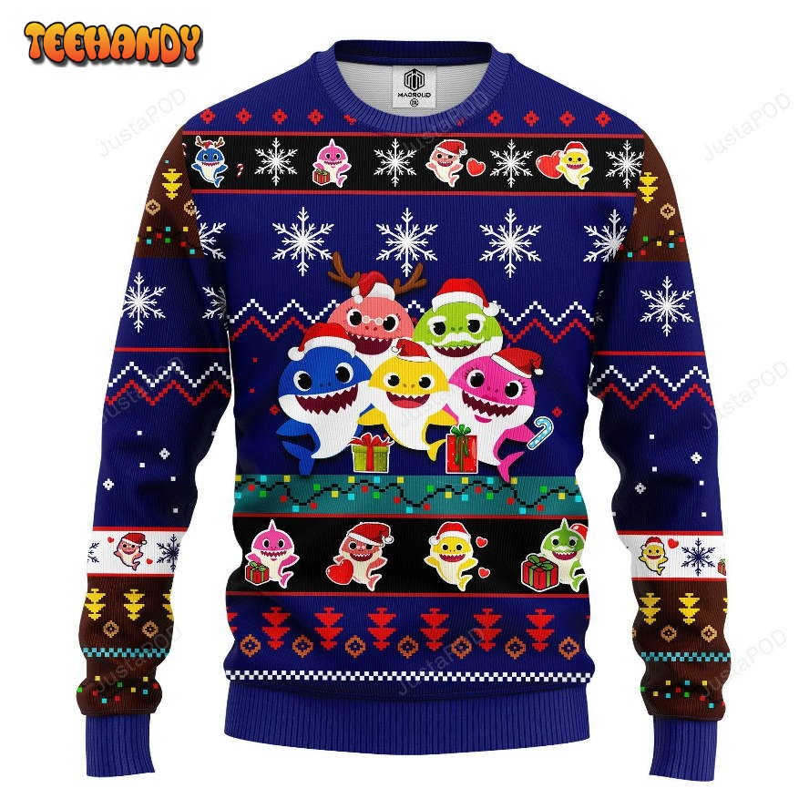 Baby Shark Ugly Christmas Sweater, All Over Print Sweatshirt, Ugly Sweater