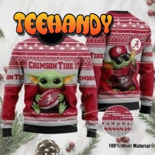 Baby Yoda Alabama Crimson Tide Ugly Christmas Sweater, Ugly Sweater