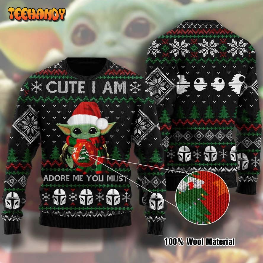 Baby yoda cute I am ugly Christmas sweater, Ugly Sweater, Christmas Sweaters