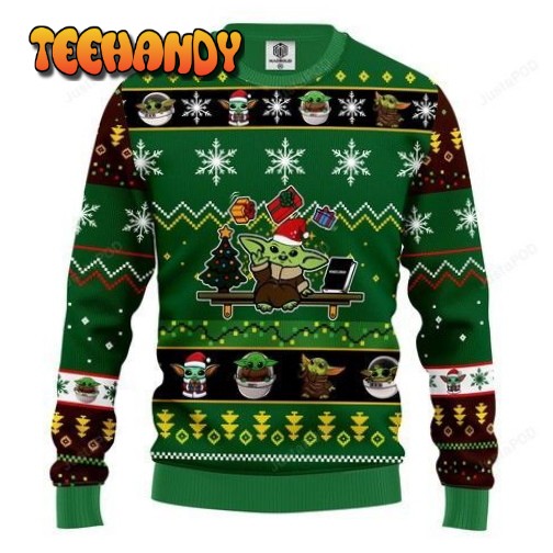 Baby Yoda Cute Ugly Christmas Sweater, All Over Print Sweatshirt, Ugly Sweater