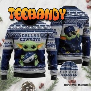 Baby Yoda Dallas Cowboys Ugly Christmas Sweater, All Over Print Sweatshirt