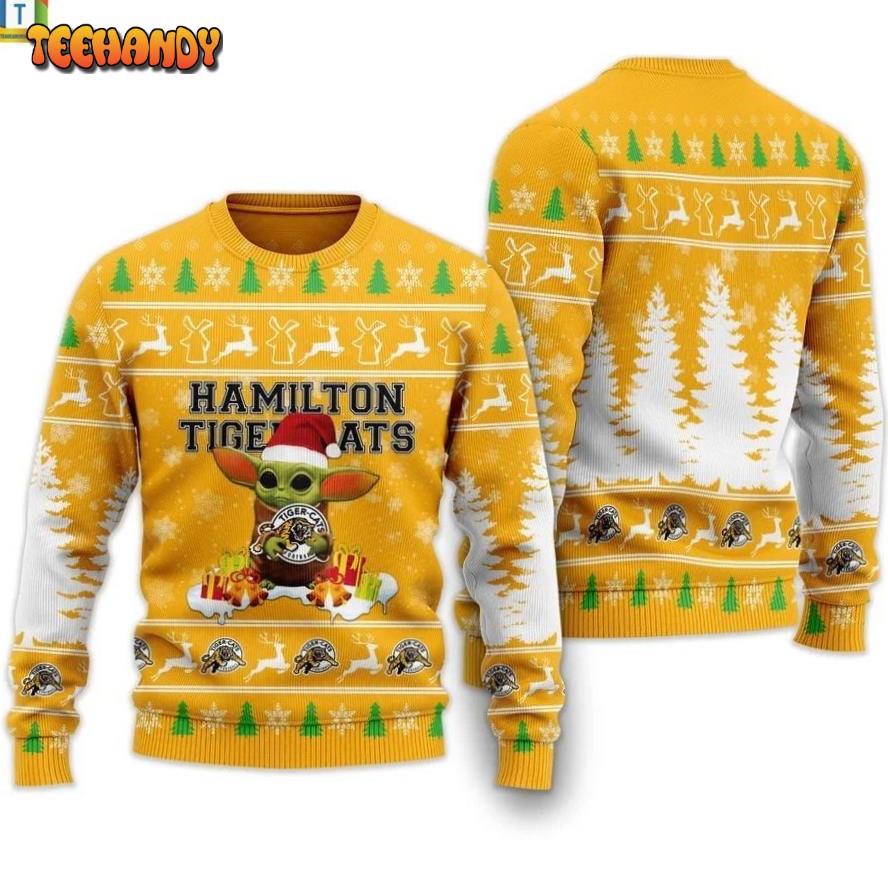Baby yoda hamilton tiger cats christmas ugly sweater, Ugly Sweater