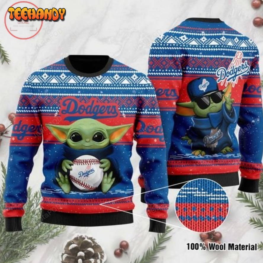 Baby Yoda Los Angeles Dodgers Christmas For Yoda Lovers Ugly Sweater