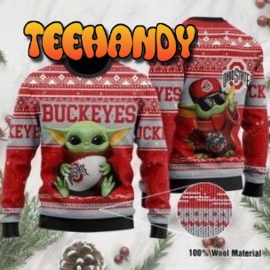 Baby Yoda Ohio State Buckeyes Ugly Christmas Sweater, All Over Print Sweatshirt