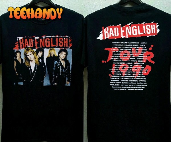 Bad English Concert World Tour 1990 T-Shirt, Bad English Tour 90 T-Shirt