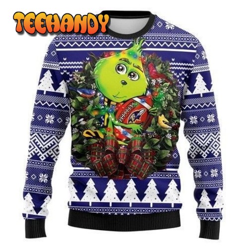 Baltimore Ravens Grinch Hug Ugly Christmas Sweater, All Over Print Sweatshirt