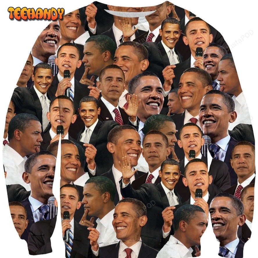 Barack Obama Face Ugly Sweater, Ugly Sweater, Christmas Sweaters