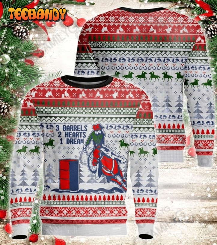 Barrel Racing Ugly Christmas Sweater, All Over Print Sweatshirt