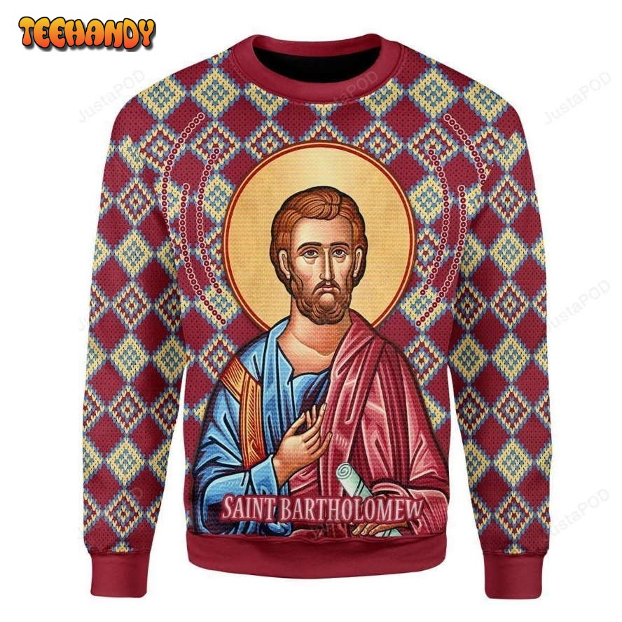 Bartholomew The Apostle Ugly Christmas Sweater, All Over Print Sweatshirt