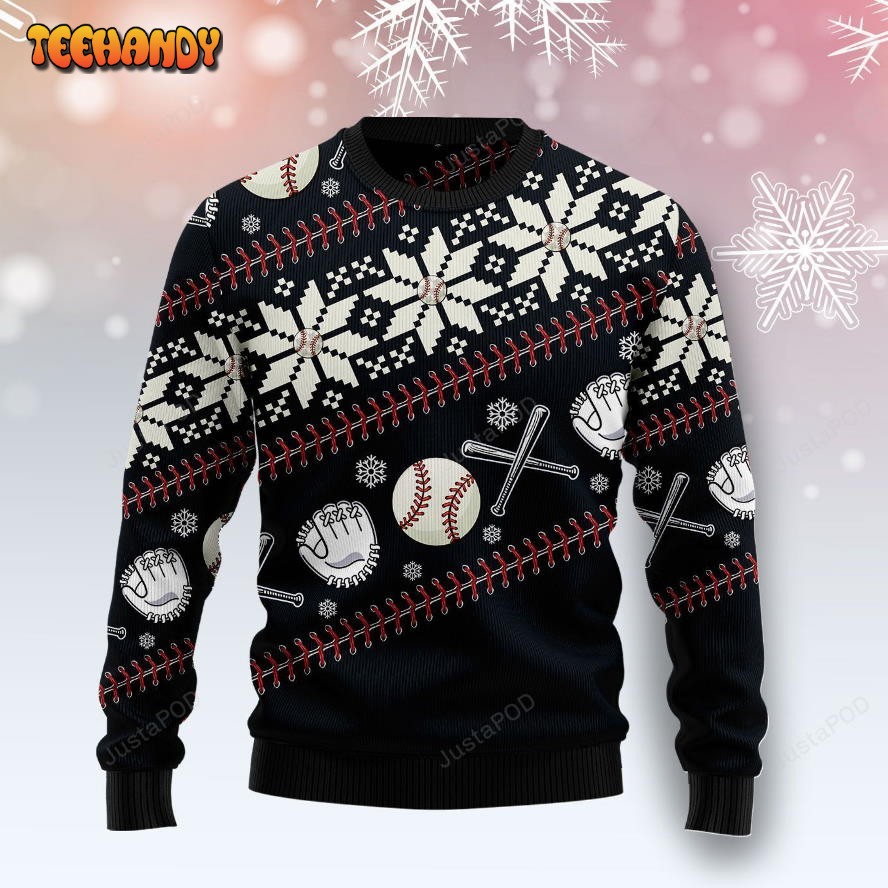 Baseball Christmas Pattern Ugly Christmas Sweater, Ugly Sweater