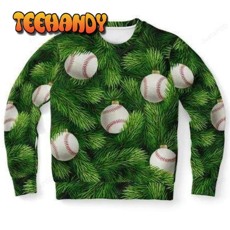 Baseball Green Ugly Christmas Sweater, All Over Print Sweatshirt