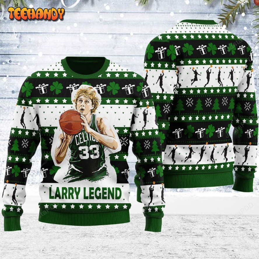 Basketball 33 Larry Legend Ugly Christmas Sweater, All Over Print