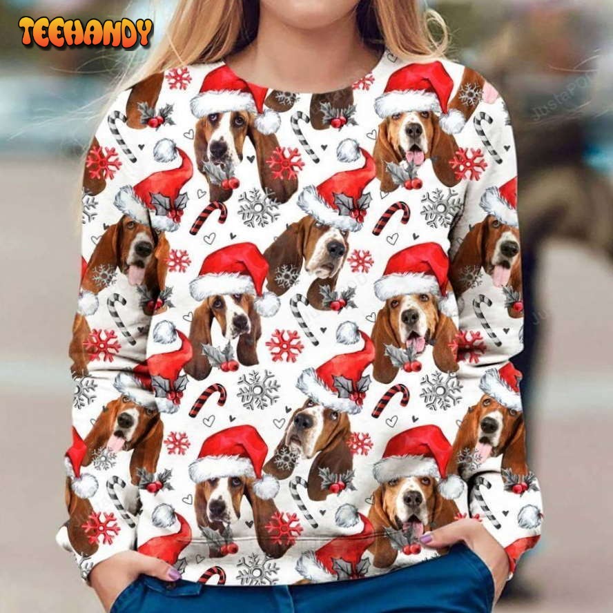 Basset Hound Dog Christmas Ugly Sweater, Ugly Sweater