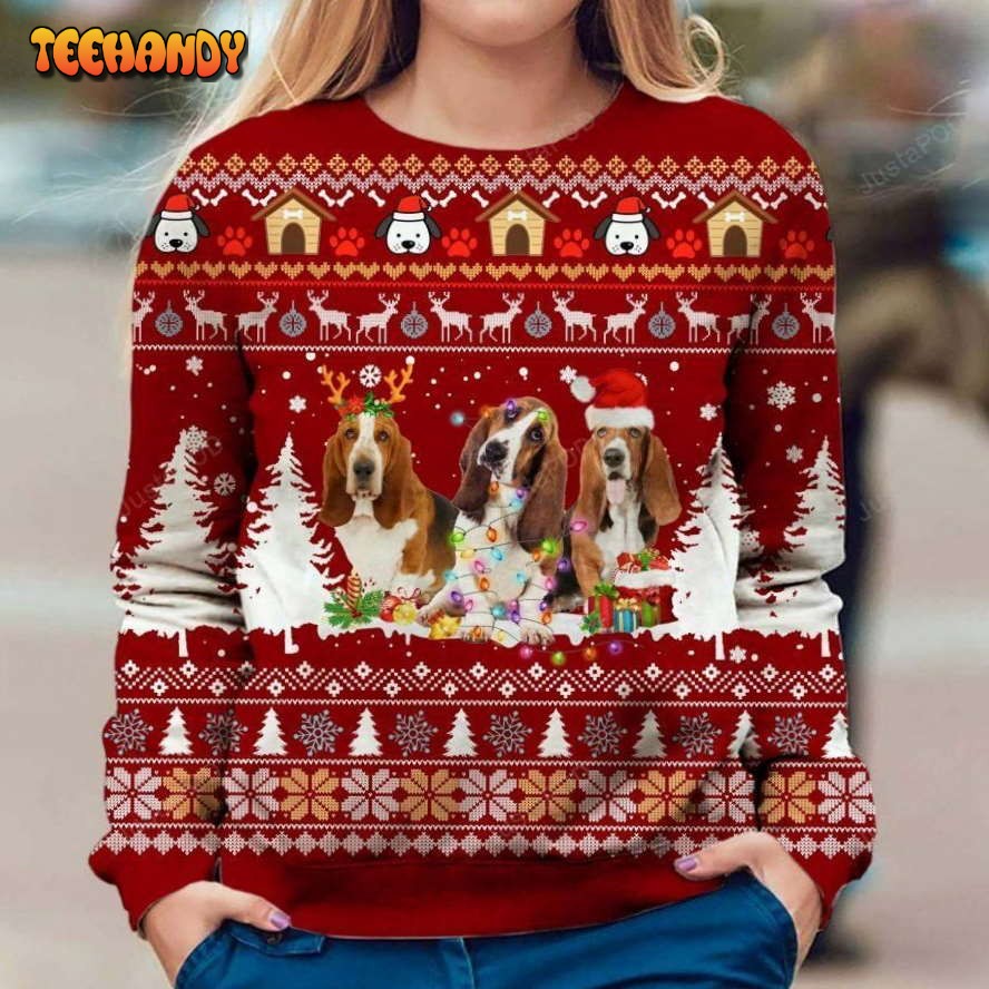 Basset Hound Dog Ugly Sweater, Ugly Sweater, Christmas Sweaters