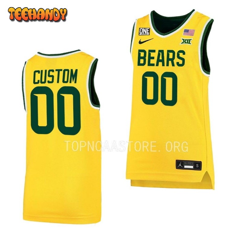 Baylor Bears Custom 2023 Gold Alternate College Basketball Jersey