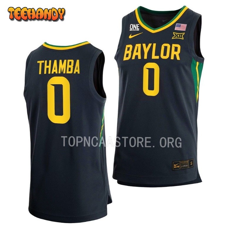 Baylor Bears Flo Thamba 2023 Anthracite Away College Basketball Jersey