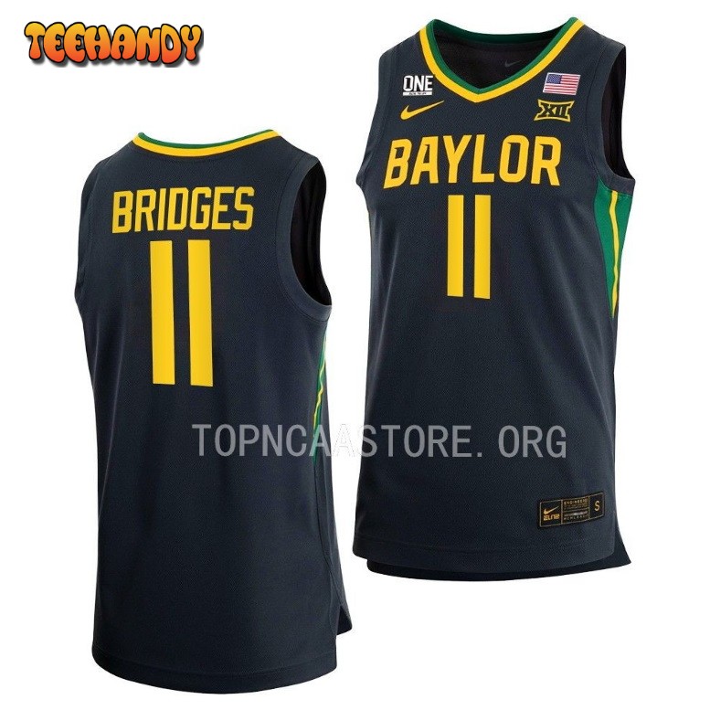 Baylor Bears Jalen Bridges 2023 Anthracite Away College Basketball Jersey