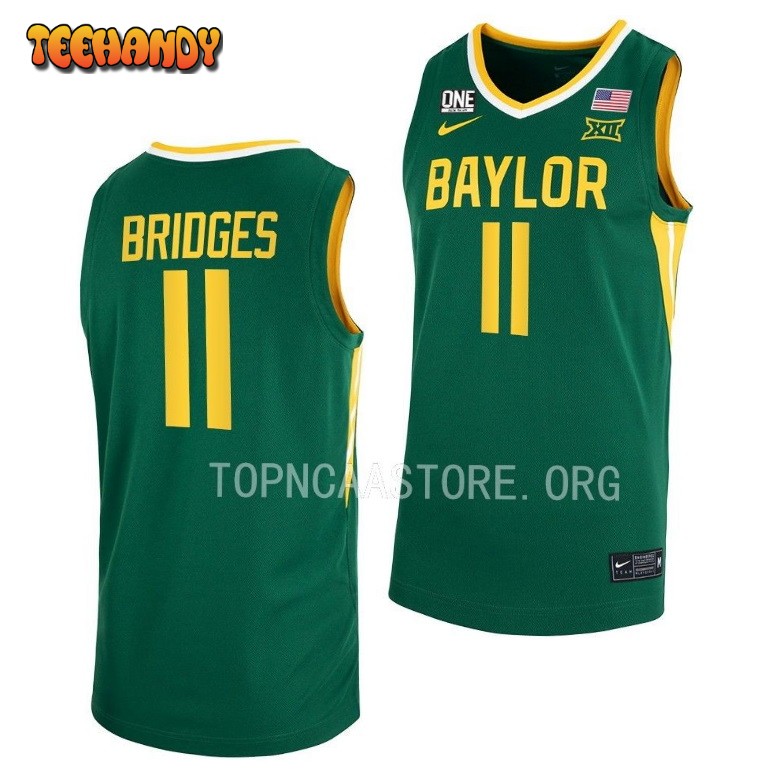 Baylor Bears Jalen Bridges 2023 Green Home College Basketball Jersey