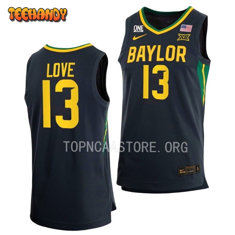 Baylor Bears Langston Love 2023 Anthracite Away College Basketball Jersey