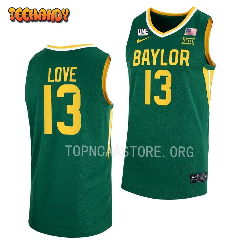 Baylor Bears Langston Love 2023 Green Home College Basketball Jersey