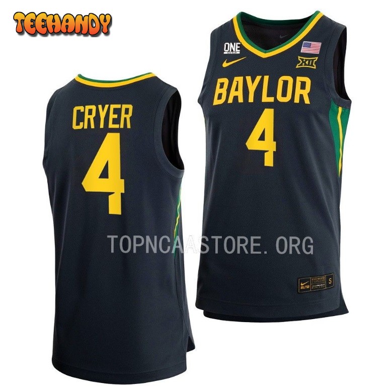 Baylor Bears LJ Cryer 2023 Anthracite Away College Basketball Jersey