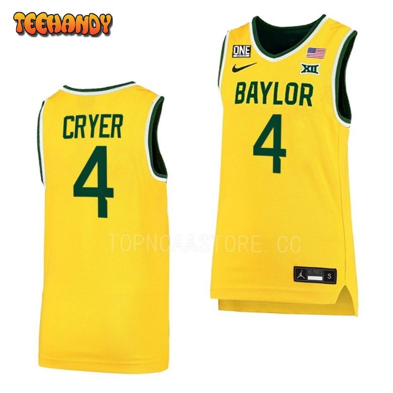 Baylor Bears LJ Cryer 2023 Gold Alternate College Basketball Jersey