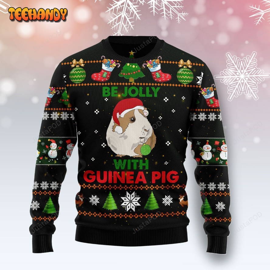 Be Jolly With Guinea Pig Ugly Christmas Sweater, All Over Print Sweatshirt