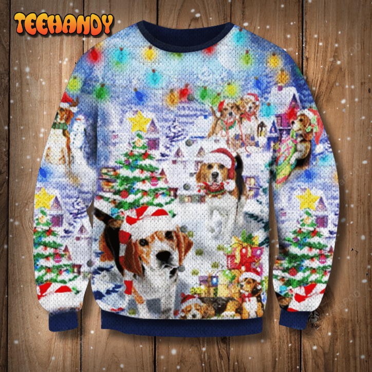 Beagle Dog Christmas Ugly Christmas Sweater, All Over Print Sweatshirt