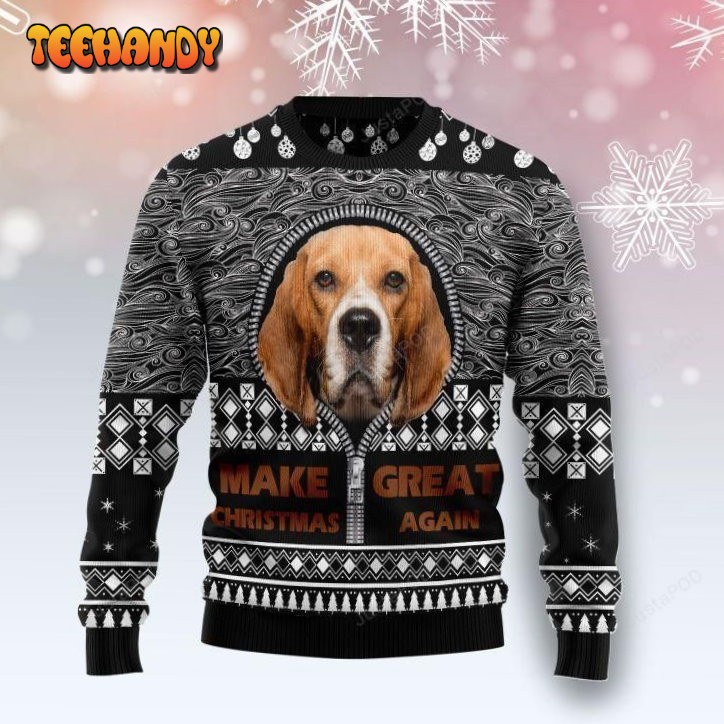 Beagle Make Great Again Ugly Christmas Sweater, All Over Print Sweatshirt