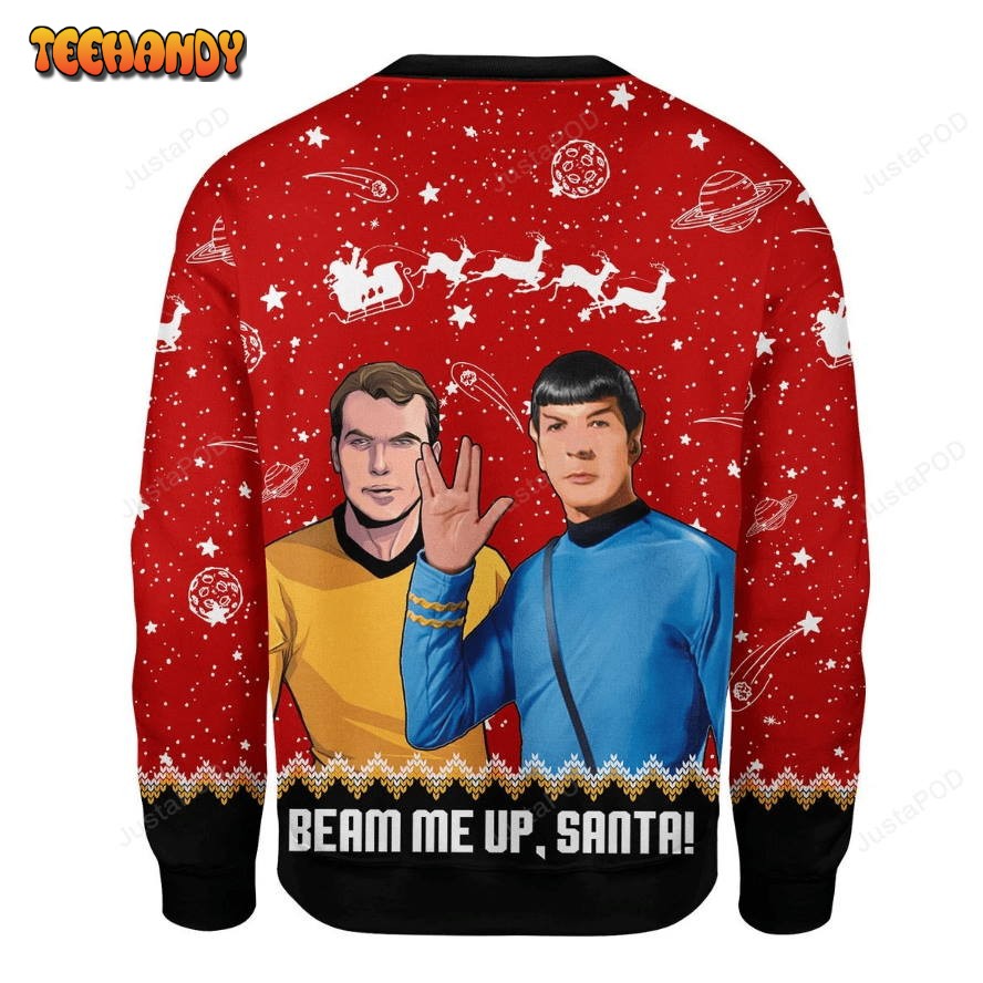 Beam Me Up Santa Ugly Christmas Sweater, All Over Print Sweatshirt