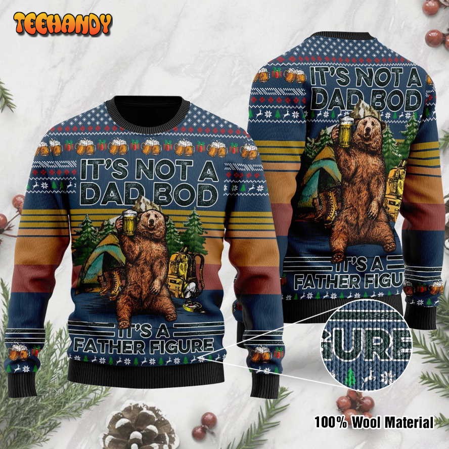 Bear And Beer It’s Not A Dad Bod Funny Ugly Christmas Sweater