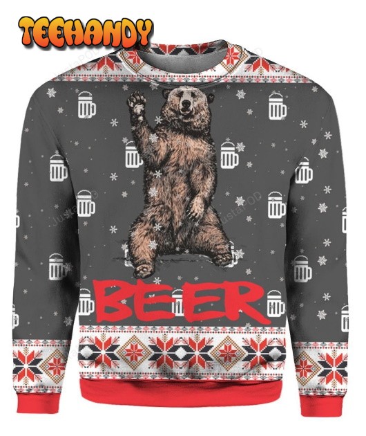 Bear Beer 3D Ugly Christmas Sweater, Ugly Sweater, Christmas Sweaters