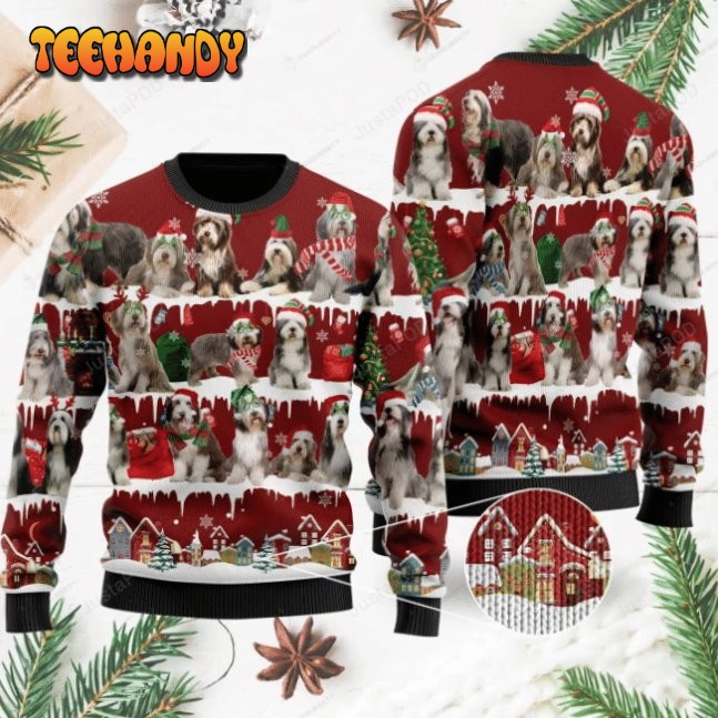 Bearded Collie Ugly Christmas Sweater, All Over Print Sweatshirt, Ugly Sweater