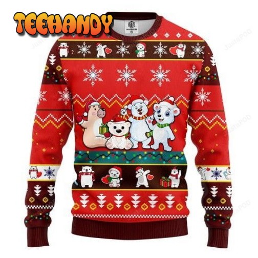 Bears Cute Noel Mc Christmas Red Style For Unisex Ugly Christmas Sweater