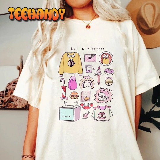 Bee and puppycat icons new 2023 shirt, Cartoon Puppycat Collection Sweatshirt