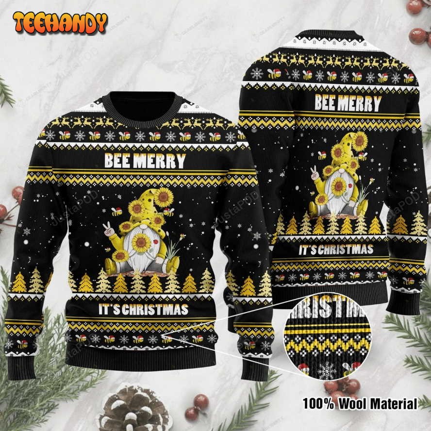 Bee Merry It’s Christmas Ugly Christmas Sweater, All Over Print Sweatshirt