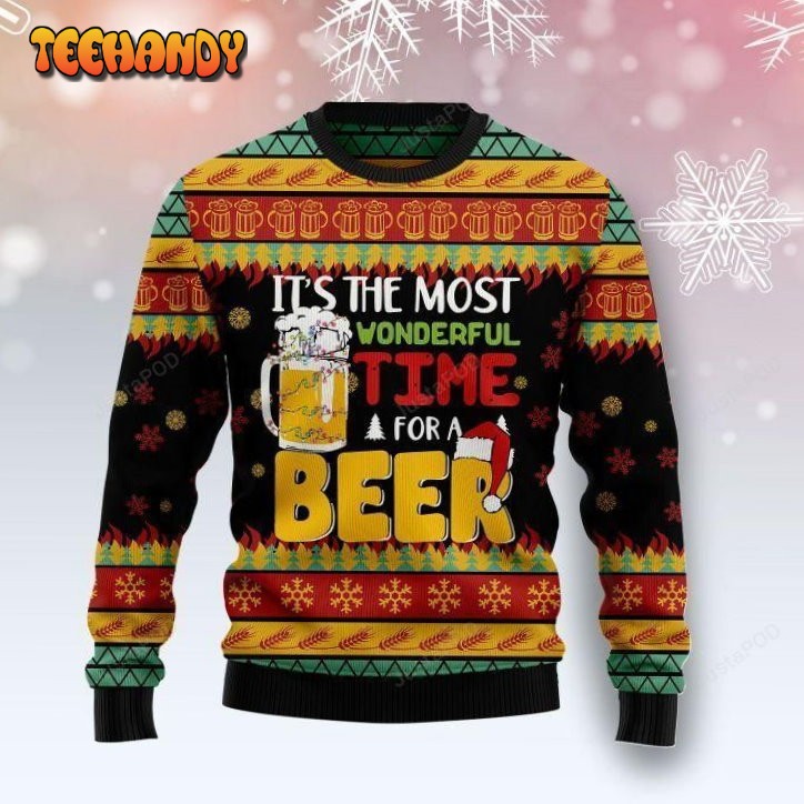 Beer Season Ugly Christmas Sweater, All Over Print Sweatshirt, Ugly Sweater