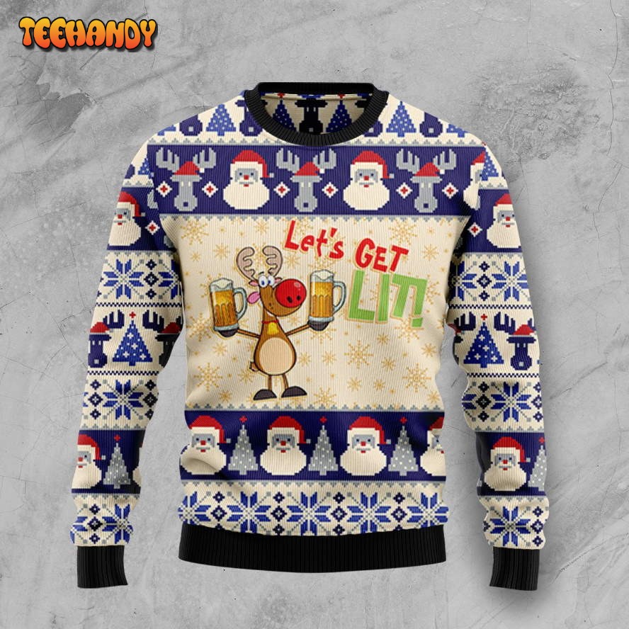 Beer Ugly Christmas Sweater, All Over Print Sweatshirt, Ugly Sweater