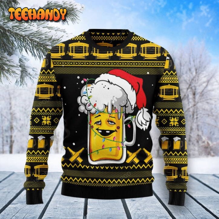 Beer Xmas Ugly Christmas Sweater, All Over Print Sweatshirt, Ugly Sweater