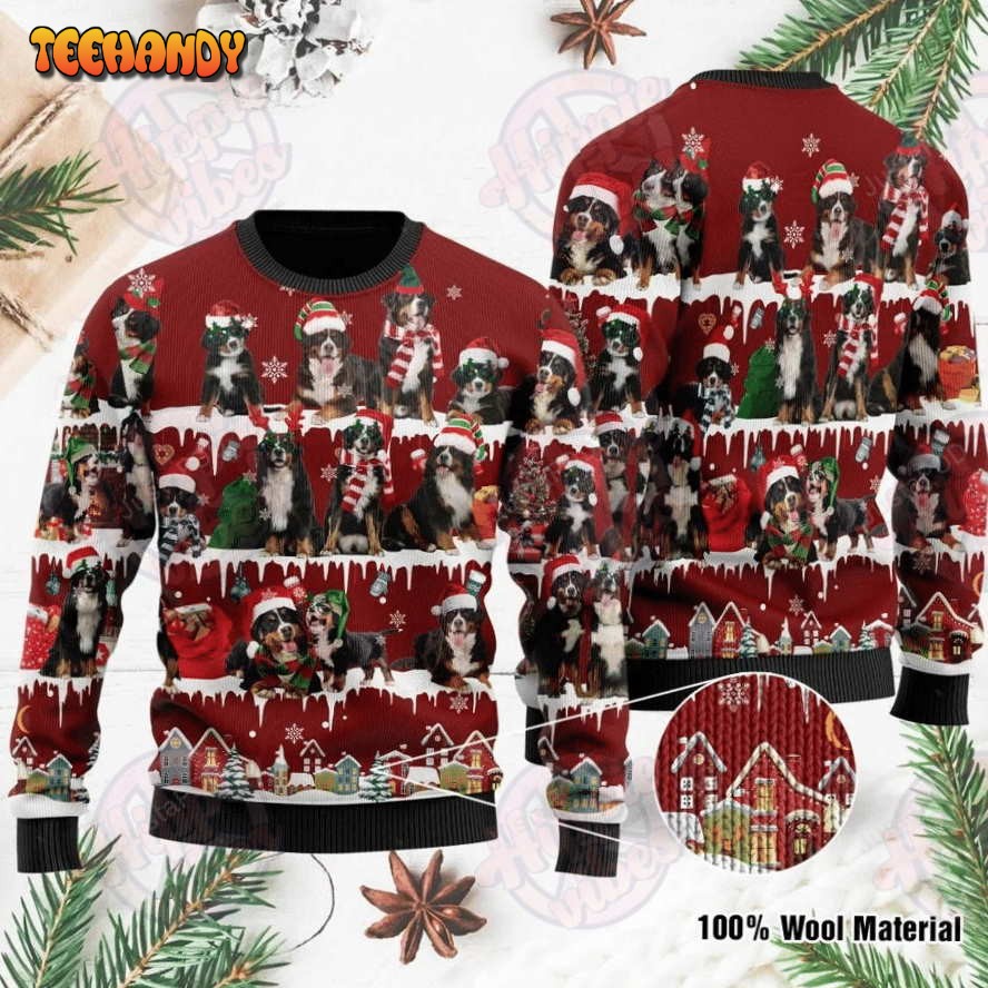 Bernese Mountain Ugly Christmas Sweater, All Over Print Sweatshirt